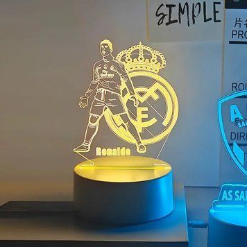 3D нічник Роналду Реал Мадрид (світильник Ronaldo Real Madrid) на USB 0095-1 фото